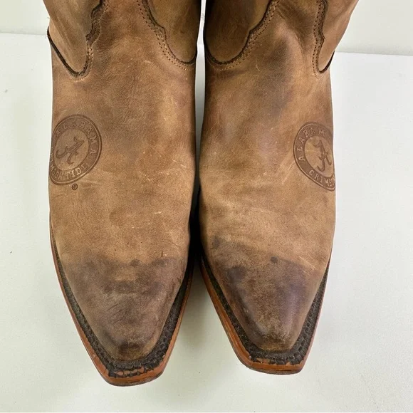 COLLEGE BOOTS Nocona Alabama Crimson Tide Brown Leather USA Women’s 10B - Picture 5 of 9